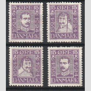 FRIM�RKER DANMARK | 1924 - AFA 136-139 - Postjubil�um 15 �re violet i s�t - Ubrugt