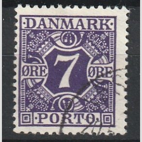 FRIMRKER DANMARK | 1930 - AFA 21 - 7 re violet - Stemplet