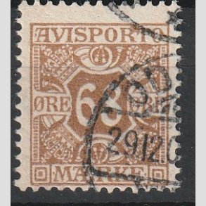FRIMRKER DANMARK | 1907 - AFA 7 - 68 re brun Avisporto - Stemplet