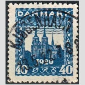 FRIM�RKER DANMARK | 1921 - AFA 116 - Genforening 40 �re bl� - Lux Stemplet 