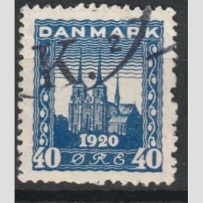 FRIM�RKER DANMARK | 1921 - AFA 116 - Genforening 40 �re bl� - Stemplet