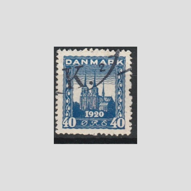 FRIMRKER DANMARK | 1921 - AFA 116 - Genforening 40 re bl - Stemplet