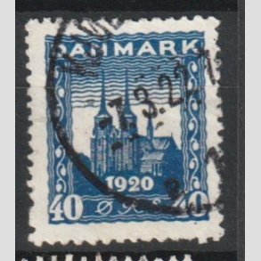 FRIM�RKER DANMARK | 1921 - AFA 116 - Genforening 40 �re bl� - Stemplet