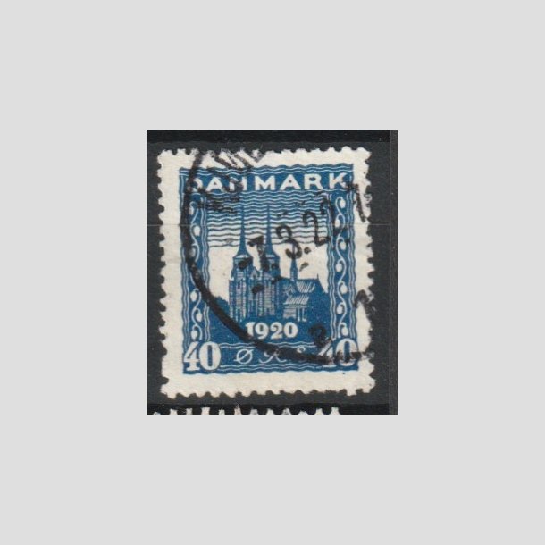 FRIMRKER DANMARK | 1921 - AFA 116 - Genforening 40 re bl - Stemplet