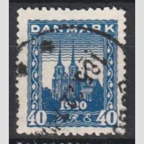 FRIM�RKER DANMARK | 1921 - AFA 116 - Genforening 40 �re bl� - Stemplet