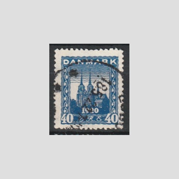 FRIMRKER DANMARK | 1921 - AFA 116 - Genforening 40 re bl - Stemplet