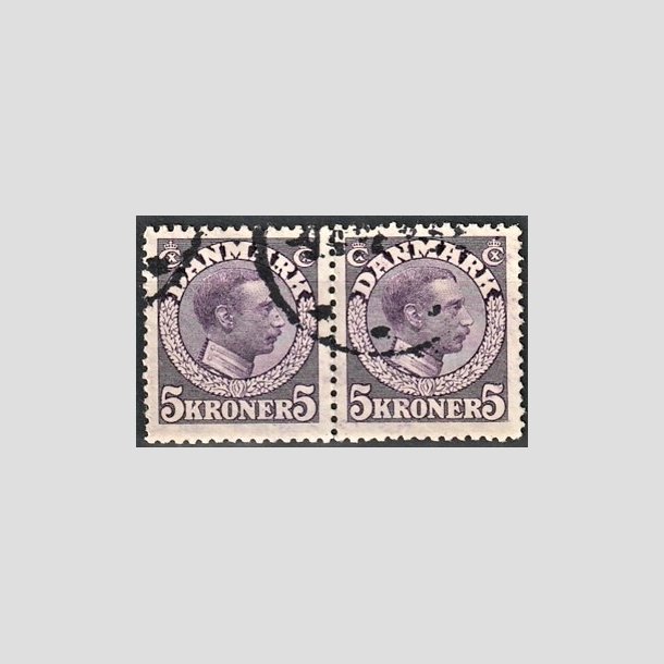 FRIMRKER DANMARK | 1918-20 - AFA 110 - SP - Chr. X 5 Kroner violet i par - Stemplet