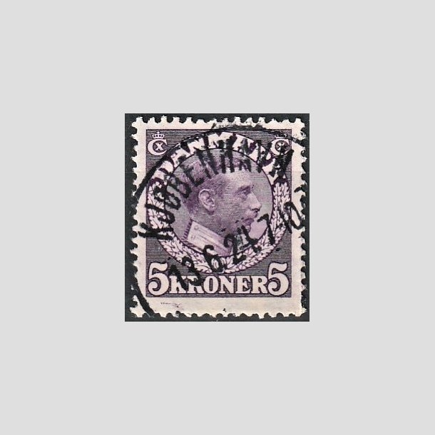FRIMRKER DANMARK | 1918-20 - AFA 110a - 2K - Chr. X 5 Kroner rdviolet - LUX Stemplet "KJBENHAVN"
