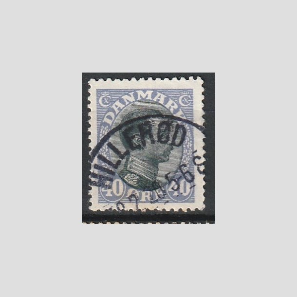 FRIMRKER DANMARK | 1918-20 - AFA 105a - Chr. X 40 re bllilla/sort - Lux Stemplet "HILLERD"