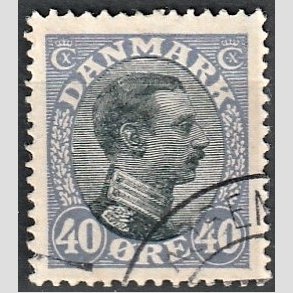 FRIMRKER DANMARK | 1918-20 - AFA 105a - Chr. X 40 re bllilla/sort - Stemplet
