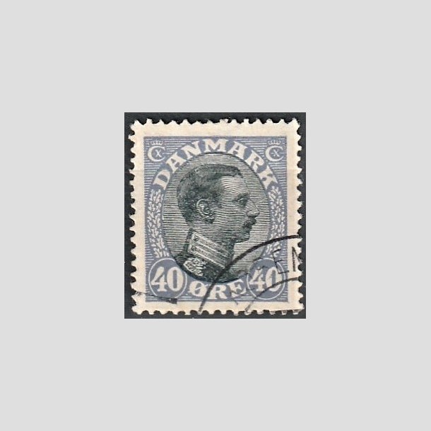 FRIMRKER DANMARK | 1918-20 - AFA 105a - Chr. X 40 re bllilla/sort - Stemplet