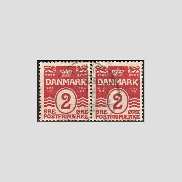FRIMRKER DANMARK | 1917 - AFA 78A - Blgelinie 2 re rd i par Krone III - Stemplet