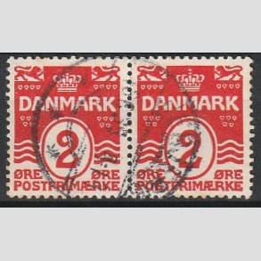 FRIMRKER DANMARK | 1917 - AFA 78A - Blgelinie 2 re rd i par Krone III - Stemplet