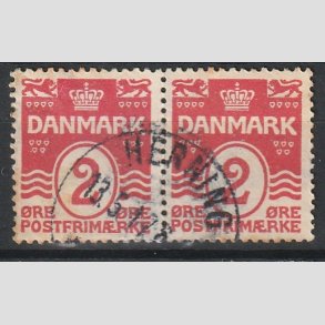 FRIMRKER DANMARK | 1917 - AFA 78A - Blgelinie 2 re rd i par Krone III - Stemplet 