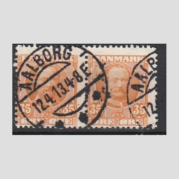 FRIMRKER DANMARK | 1912 - AFA 63 - Frederik VIII 35 re orange i par - Lux Stemplet "AALBORG"