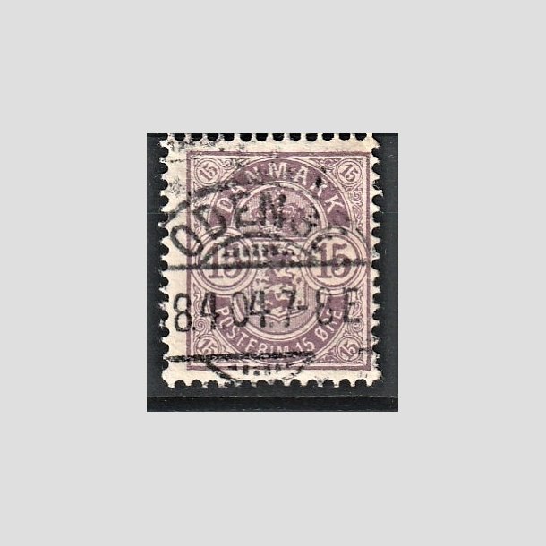 FRIMRKER DANMARK | 1901-02 - AFA 38 - 15 re grlilla - Lux Stemplet "ODENSE" 