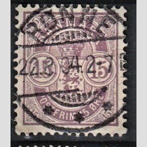 FRIM�RKER DANMARK | 1901-02 - AFA 38 - 15 �re gr�lilla - Lux Stemplet 
