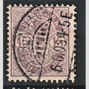FRIM�RKER DANMARK | 1901-02 - AFA 38 - 15 �re gr�lilla - Stemplet 