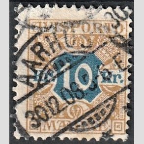 FRIMRKER DANMARK | 1907 - AFA 10 - 10 Kr. Avisporto - Lux Stemplet 