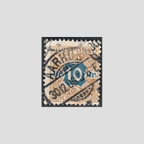 FRIMRKER DANMARK | 1907 - AFA 10 - 10 Kr. Avisporto - Lux Stemplet "AARHUS"