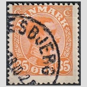 FRIMRKER DANMARK | 1913 - AFA 73 - Chr. X 35 re orange - Lux Stemplet 