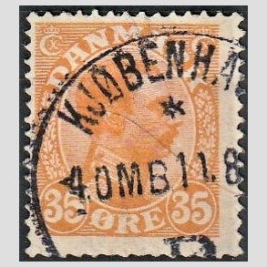 FRIMRKER DANMARK | 1913 - AFA 73 - Chr. X 35 re orange (3K) - Lux Stemplet 