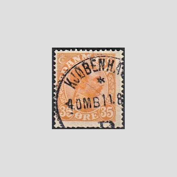 FRIMRKER DANMARK | 1913 - AFA 73 - Chr. X 35 re orange (3K) - Lux Stemplet "KJBENHAVN"