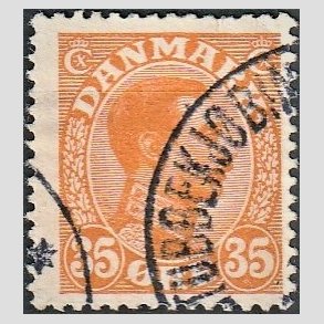 FRIMRKER DANMARK | 1913 - AFA 73 - Chr. X 35 re orange - Stemplet 