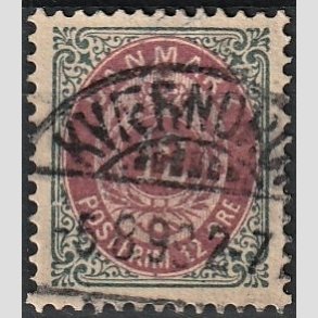 FRIM�RKER DANMARK | 1895 - AFA 26By - 1K - 12 �re gr�/r�dlilla - Lux Stemplet 