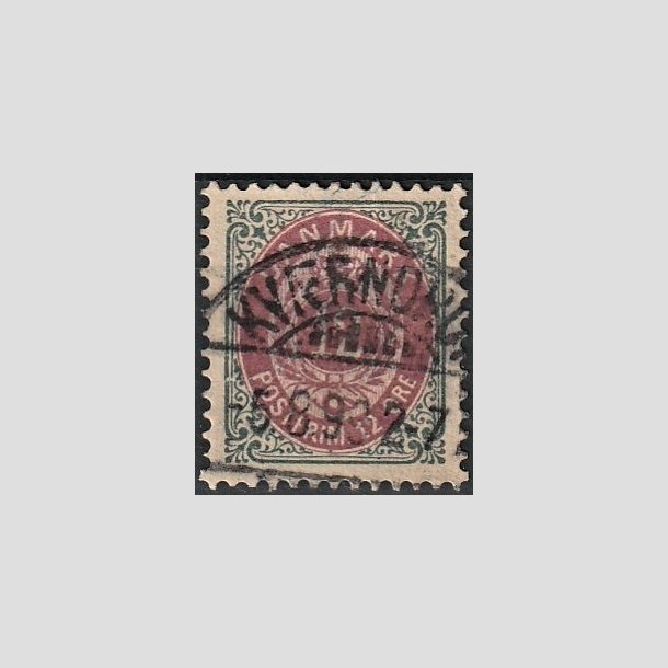 FRIMRKER DANMARK | 1895 - AFA 26By - 1K - 12 re gr/rdlilla - Lux Stemplet "KVRNDRUP"