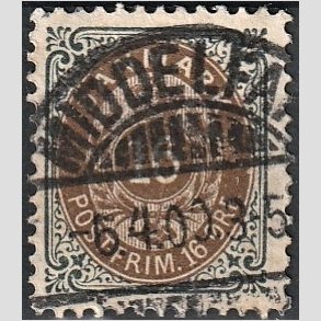 FRIM�RKER DANMARK | 1895 - AFA 27B - 1K - 16 �re gr�/brun - Lux Stemplet 