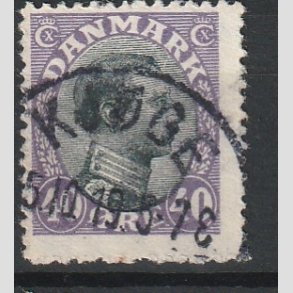 FRIMRKER DANMARK | 1918-20 - AFA 105 - Chr. X 40 re lilla/sort - Stemplet 
