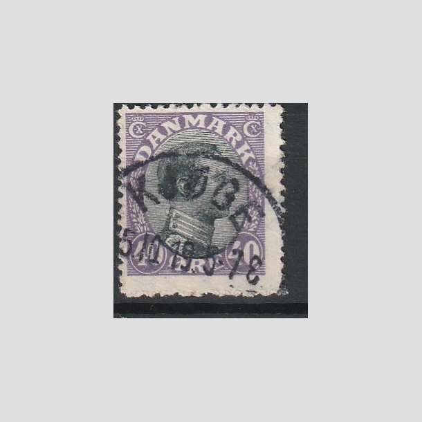 FRIMRKER DANMARK | 1918-20 - AFA 105 - Chr. X 40 re lilla/sort - Stemplet "KJGE"