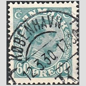FRIMRKER DANMARK | 1921-22 - AFA 130 - Chr. X 60 re blgrn - Lux Stemplet 