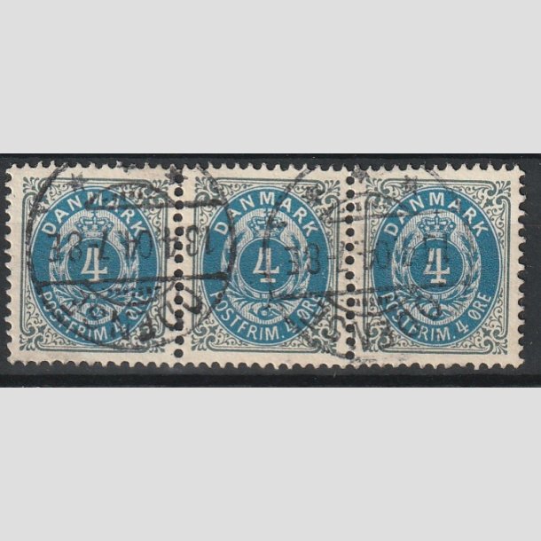 FRIMRKER DANMARK | 1902 - AFA 23C - 4 re gr/bl i tre-stribe - Stemplet