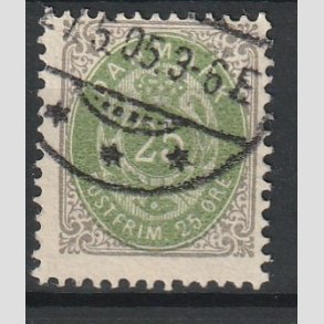FRIM�RKER DANMARK | 1902 - AFA 29C - 25 �re gr�/gr�n - Stemplet