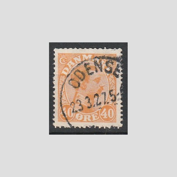 FRIMRKER DANMARK | 1925-26 - AFA 150 - Chr. X 40 re orange - Lux Stemplet "ODENSE"