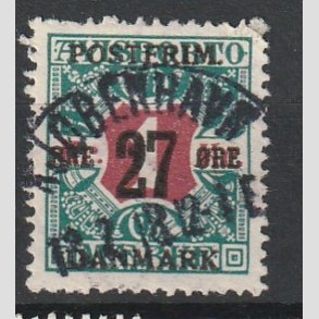 FRIMRKER DANMARK | 1918 - AFA 95 - 27 re/1 Kr. blgrn/rd - Lux Stemplet 