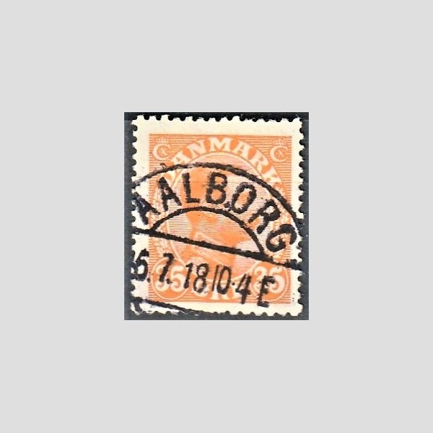 FRIMRKER DANMARK | 1913 - AFA 73 - Chr. X 35 re orange - Lux Stemplet "AALBORG"