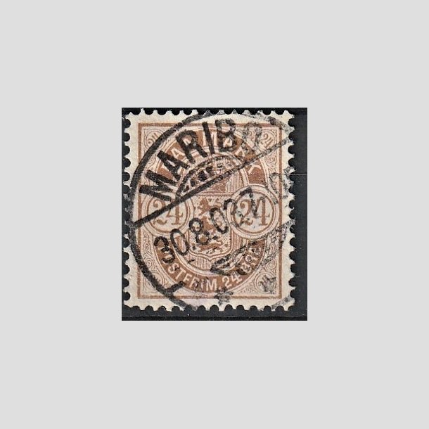 FRIMRKER DANMARK | 1901-02 - AFA 39 - 24 re brun - Lux Stemplet "MARIBO"