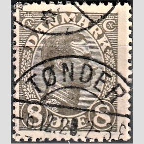 FRIMRKER DANMARK | 1918-20 - AFA 099 - Chr. X 8 re gr - Stemplet 