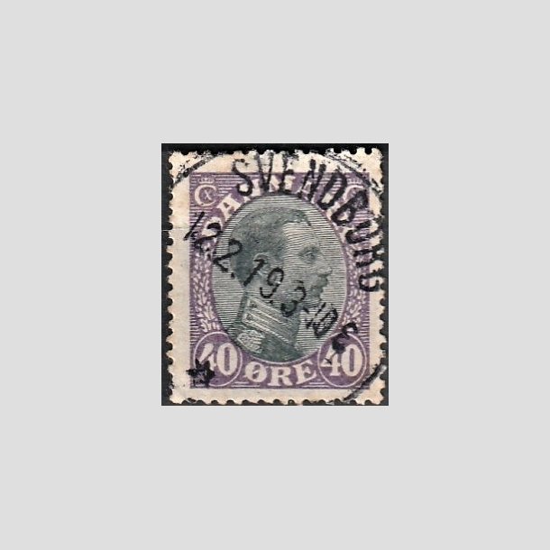 FRIMRKER DANMARK | 1918-20 - AFA 105 - Chr. X 40 re lilla/sort - Stemplet "SVENDBORG"