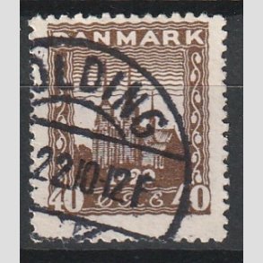 FRIM�RKER DANMARK | 1920-21 - AFA 114 - Genforening 40 �re brun - Stemplet 