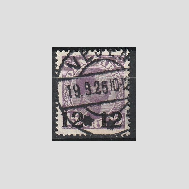 FRIMRKER DANMARK | 1926 - AFA 159 - 12 12/15 re violet Chr. X provisorier - Stemplet "VEJEN"