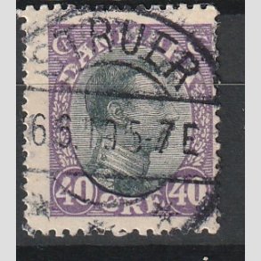 FRIMRKER DANMARK | 1918-20 - AFA 105 - Chr. X 40 re lilla/sort - Stemplet 
