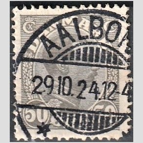 FRIMRKER DANMARK | 1921-22 - AFA 129a - Chr. X 50 re gr - Lux Stemplet 