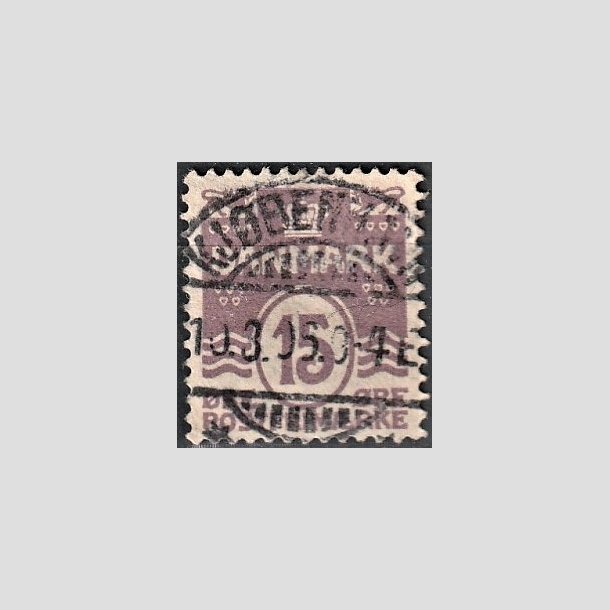FRIMRKER DANMARK | 1905-06 - AFA 46 - Blgelinie 15 re brunlilla - Lux Stemplet "KBENHAVN"