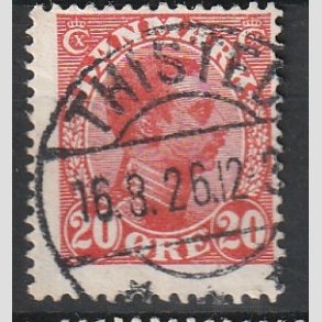 FRIMRKER DANMARK | 1925-26 - AFA 147 - Chr. X 20 re rd - Lux Stemplet 