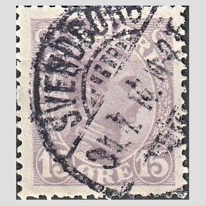 FRIMRKER DANMARK | 1913 - AFA 70a - Chr. X 15 re matlilla - Lux Stemplet 