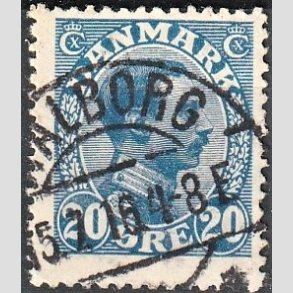 FRIMRKER DANMARK | 1913 - AFA 71 - Chr. X 20 re bl (2K) - Lux Stemplet 